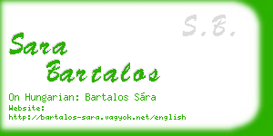 sara bartalos business card
